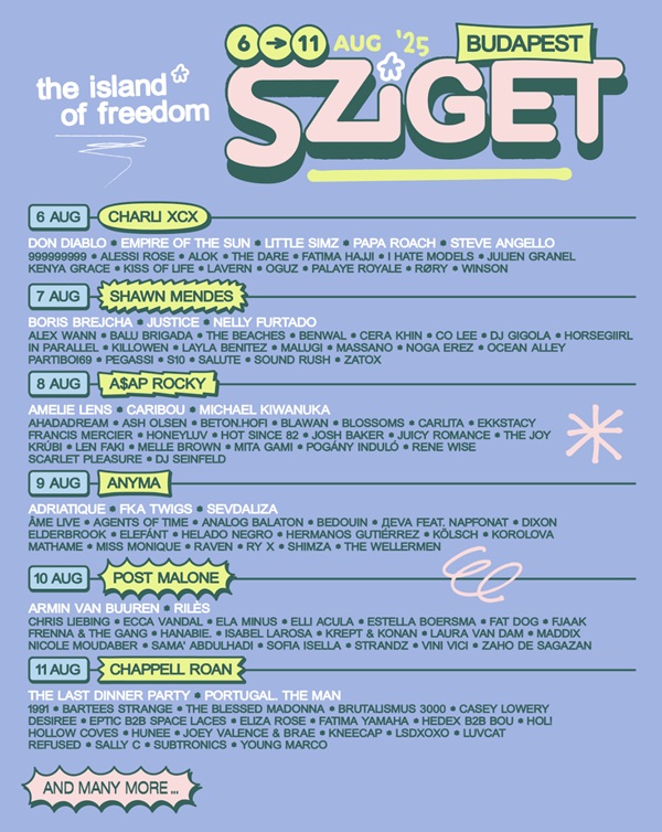Sziget Festival 2025 Line Up